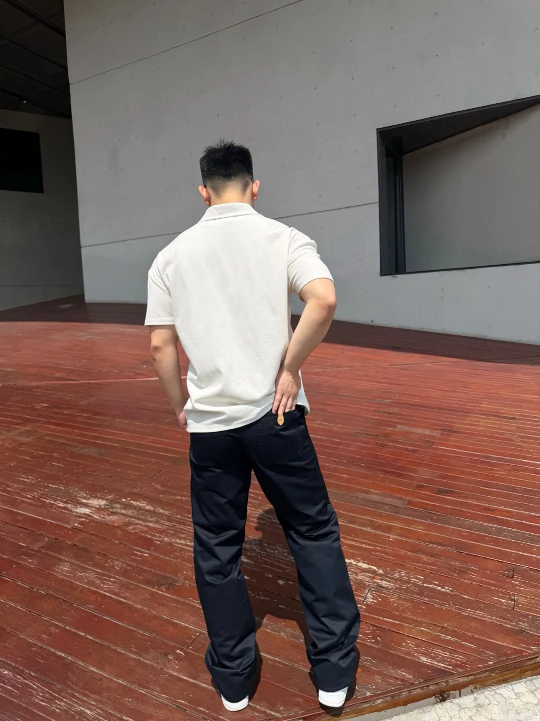 Louis Vuitton/Louis Vuitton pocket leather silk cotton crepe trousers